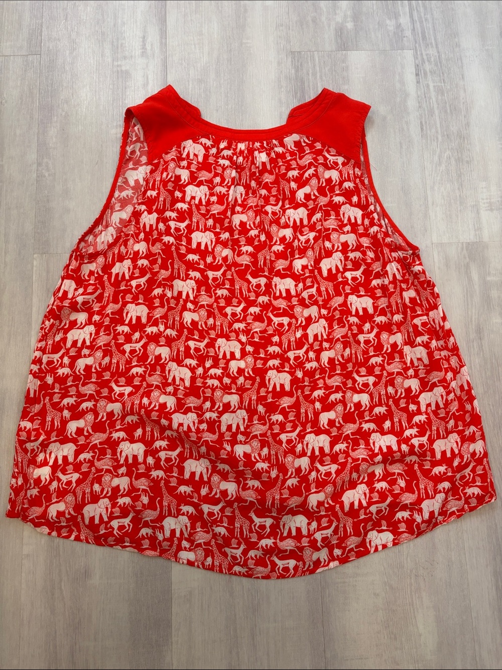Maeve by Anthropologie Red and White Elephant Print Tank Top size 12 - Picture 3 of 8